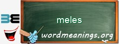 WordMeaning blackboard for meles